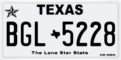 TX license plate BGL5228