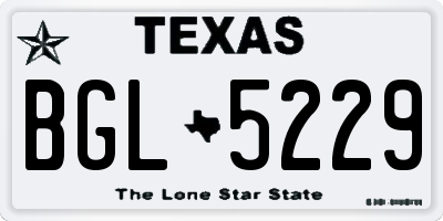 TX license plate BGL5229