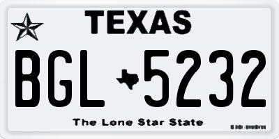 TX license plate BGL5232