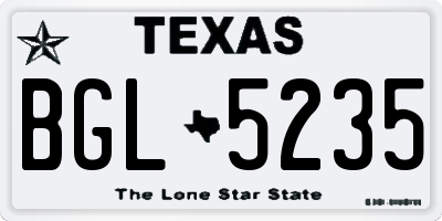 TX license plate BGL5235