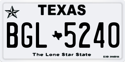 TX license plate BGL5240
