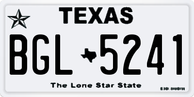 TX license plate BGL5241