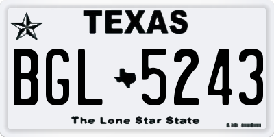 TX license plate BGL5243