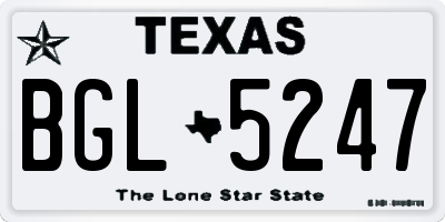 TX license plate BGL5247