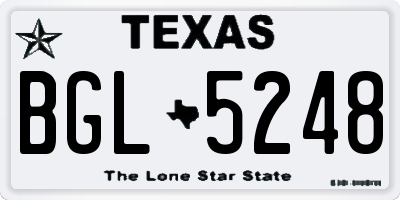 TX license plate BGL5248