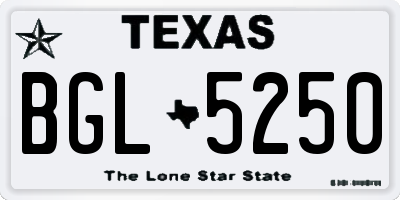 TX license plate BGL5250