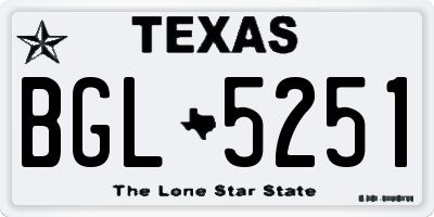 TX license plate BGL5251