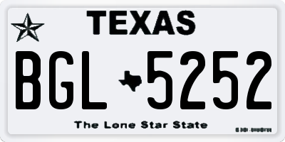 TX license plate BGL5252