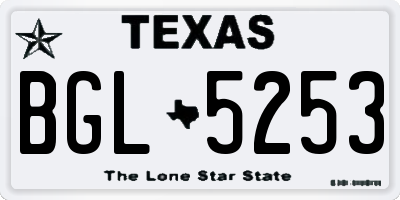 TX license plate BGL5253