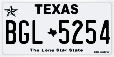TX license plate BGL5254