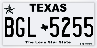 TX license plate BGL5255