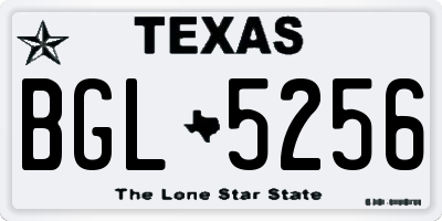TX license plate BGL5256