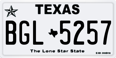 TX license plate BGL5257