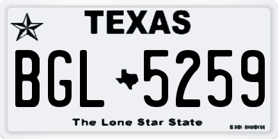TX license plate BGL5259