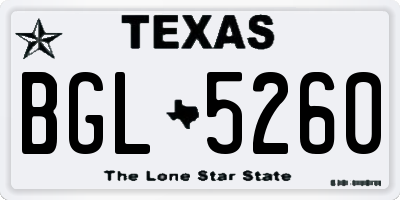 TX license plate BGL5260