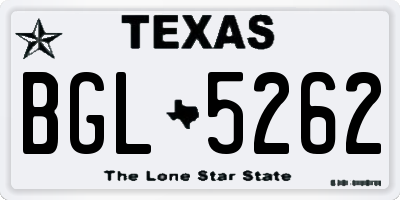TX license plate BGL5262