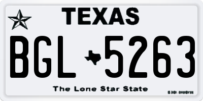 TX license plate BGL5263