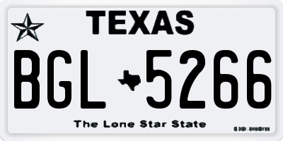 TX license plate BGL5266