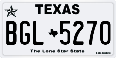 TX license plate BGL5270