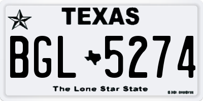 TX license plate BGL5274