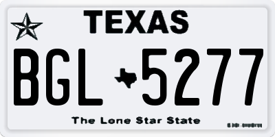 TX license plate BGL5277