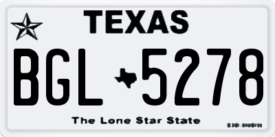 TX license plate BGL5278