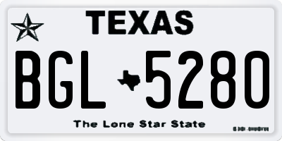 TX license plate BGL5280