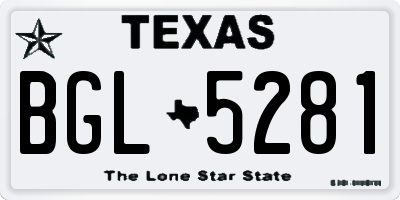 TX license plate BGL5281