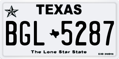 TX license plate BGL5287