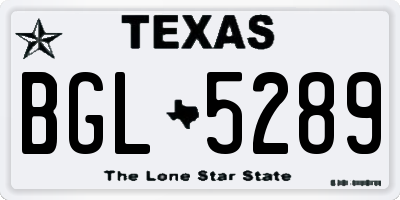TX license plate BGL5289
