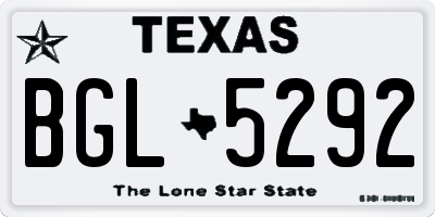 TX license plate BGL5292