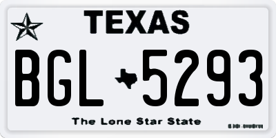 TX license plate BGL5293