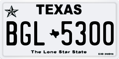 TX license plate BGL5300