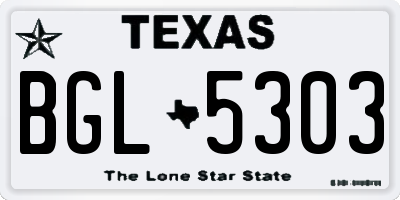 TX license plate BGL5303