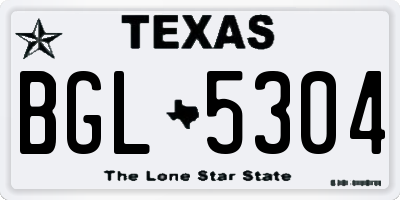 TX license plate BGL5304