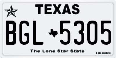TX license plate BGL5305
