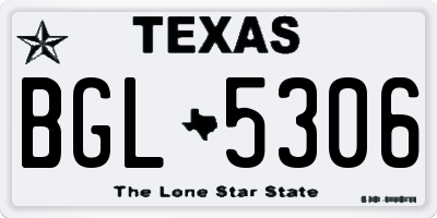TX license plate BGL5306