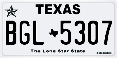 TX license plate BGL5307