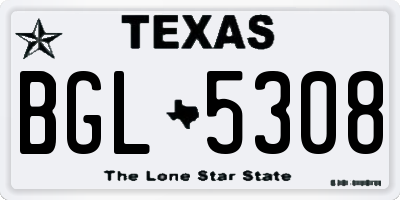 TX license plate BGL5308