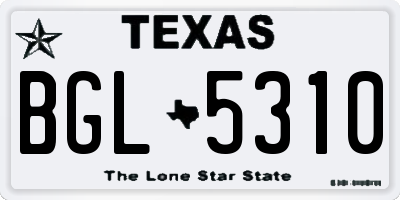 TX license plate BGL5310