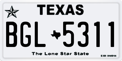 TX license plate BGL5311