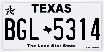 TX license plate BGL5314