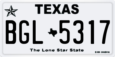 TX license plate BGL5317