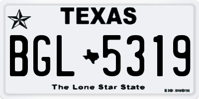 TX license plate BGL5319