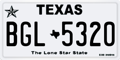 TX license plate BGL5320