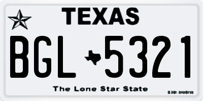 TX license plate BGL5321