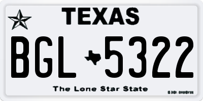 TX license plate BGL5322