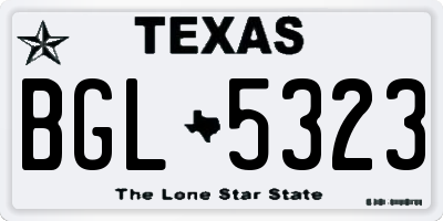 TX license plate BGL5323