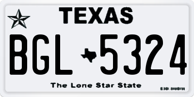 TX license plate BGL5324