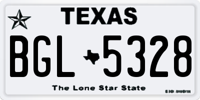 TX license plate BGL5328
